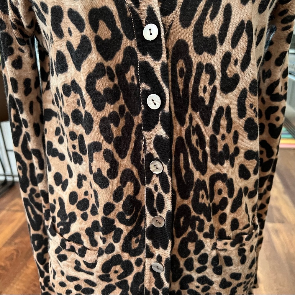 Ellison Leopard Print Cardigan in Tan and Black - Picture 7 of 9
